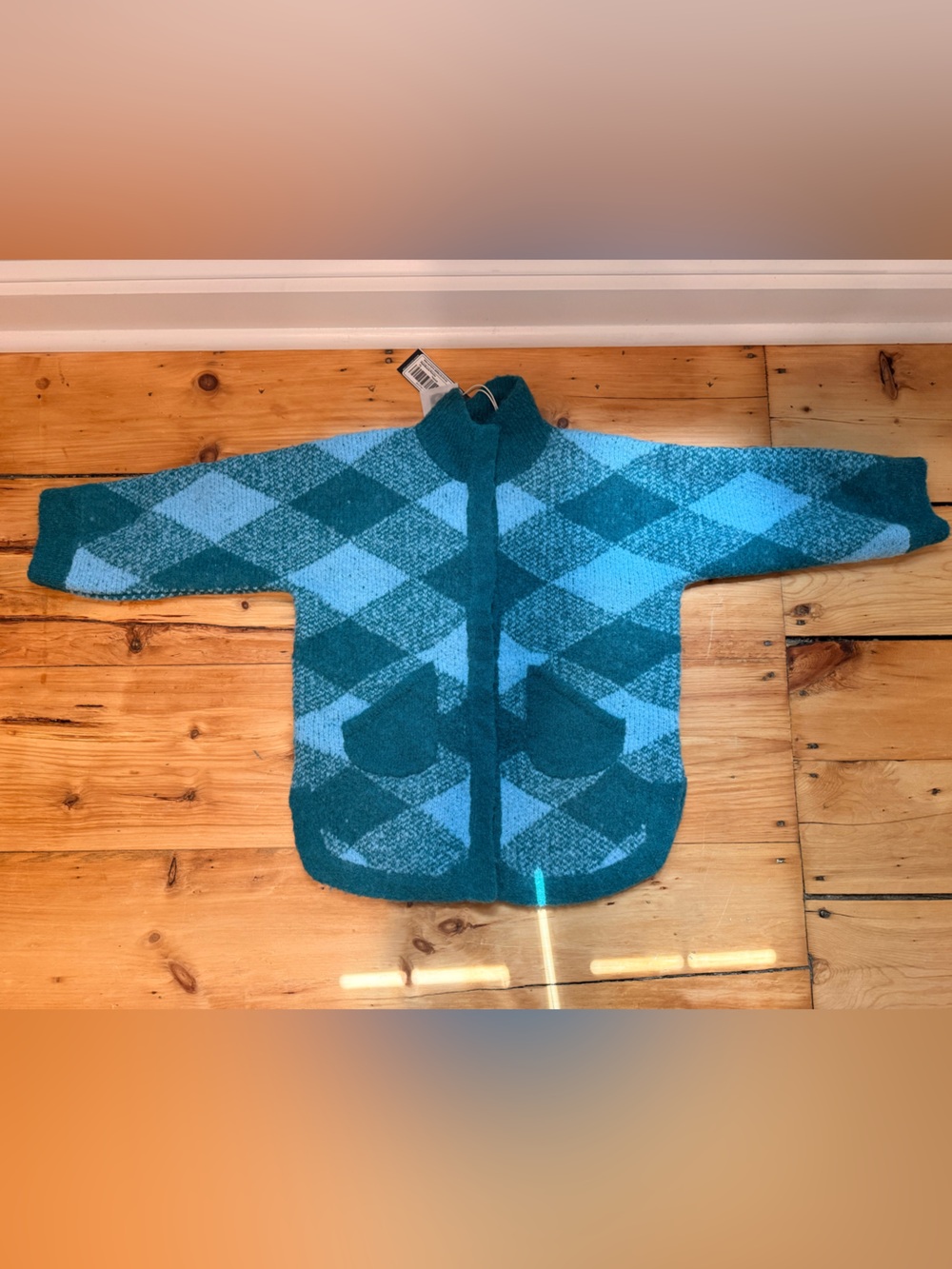 Misha and Puff plaid boucle poncho
